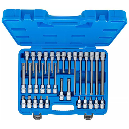 Zestaw 32 nasadek z bitem TORX TX20-70 12,5 mm (1/2") profil T (do Torx), BGS 5182
