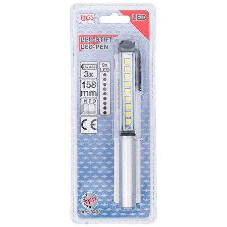 Aluminiowa lampa LED z 9 diodami LED, BGS 8493