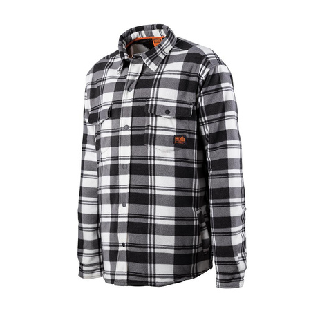 Ocieplana koszula w kratę czarno/biała, Rozmiar XL, Scruffs T55356