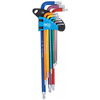Zestaw 9 długich kluczy imbusowych Torx z kulką T10 - T50, BGS 74468
