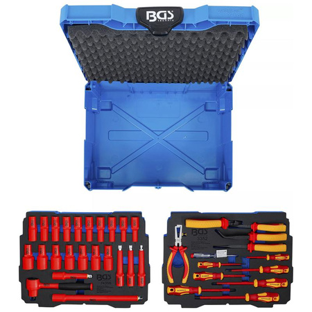 Zestaw szczypiec VDE / wkrętaków i kluczy nasadowych BGS systainer® 36 szt., BGS 70230