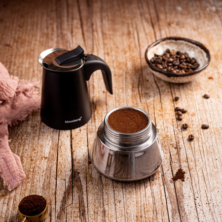 Kawiarka, zaparzacz do kawy ze stali 4 filiżanki, czarno-srebrny, Klausberg