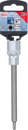Nasadka 12,5 mm (1/2") z bitem wielokątnym M5 (do XZN), długość 140 mm, BGS 4330