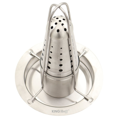 Stojak do pieczenia kurczaka ze stali nierdzewnej z pojemnikiem na przyprawy KINGHoff