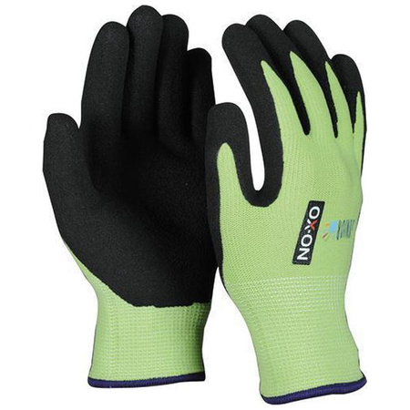 Rękawiczki dziecięce junior do pracy ochronne zielone 6-8 lat