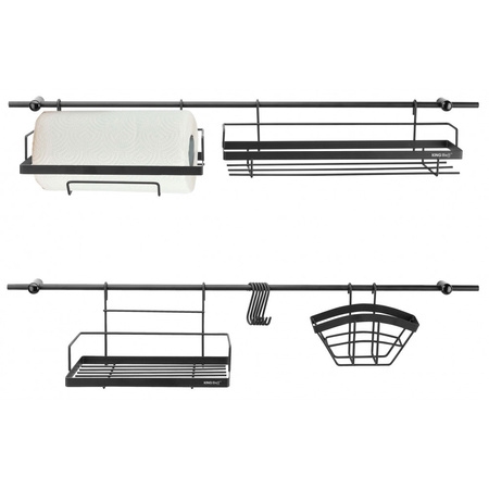 Reling kuchenny zestaw 16 elementów stal czarny KINGHoff