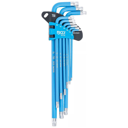 Zestaw długich kluczy imbusowych Torx / Torx z otworem T10-T50 9 szt., BGS 35105