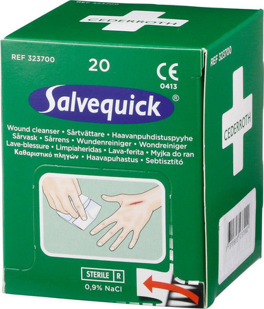 Chusteczki do czyszczenia skóry i ran Salvequick CEDERROTH 20 sztuk