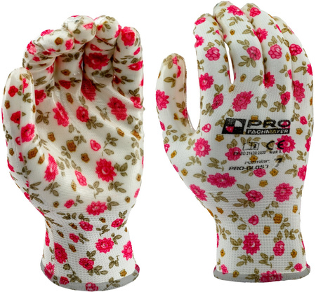 Rękawice robocze ogrodowe poliestrowo-nitrylowe PRO rozmiar 7