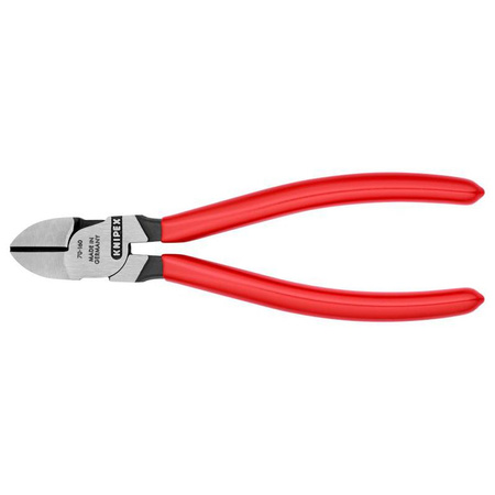 Szczypce tnące boczne z rękojeściami powlekanymi tworzywem sztucznym 160 mm KNIPEX 70 01 160