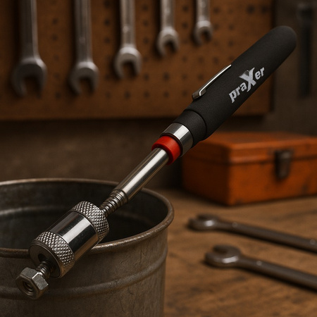 Chwytak magnetyczny teleskopowy z diodą LED 810 mm, udźwig 350 g PRAXER