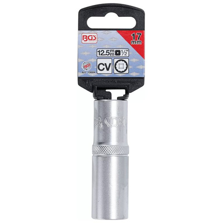 Głęboka dwunastokątna nasadka 17 mm; napęd 12,5 mm (1/2"), BGS 10684