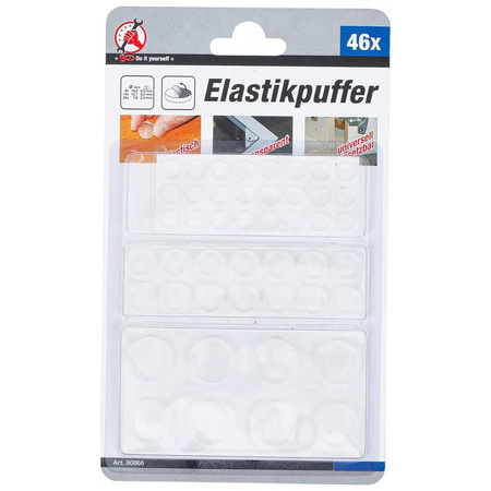 Zestaw odbojników elastycznych przezroczyste 46 szt., BGS Diy 80866