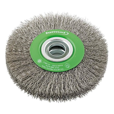 Szczotka tarczowa, drut ze stali nierdzewnej, 150x30mm FORMAT