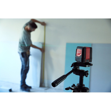 Regulowany statyw do niwelatorów laserowych z poziomicą, wysokość 150 cm BELLOTA