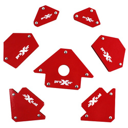 Zestaw magnesów spawalniczych 7 szt. kąty 30°-135°, siła 4-22,7 kg PR5019 PRAXER