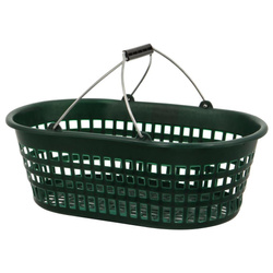 Kosz ogrodowy ze składanymi rączkami 51 x 31 x 18 cm 15 kg zielony owalny