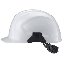 Biały kask budowlany ochronny CrossElectric z blokadą skrętną, SHUBERTH