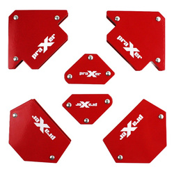 Zestaw magnesów spawalniczych 6 szt. kąty 30°-125°, siła 4-11,3 kg PR5017 PRAXER