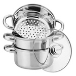 Stalowy garnek do gotowania na parze, Ø24 cm, pojemność 5 l, zestaw 4 elementy KINGHoff