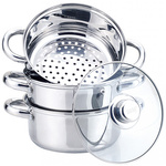 Stalowy garnek do gotowania na parze, Ø20 cm, pojemność 3,1 l, zestaw 5 elementów KINGHoff