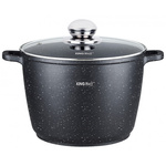 Garnek z powłoką marmurową Ø24 cm, pojemność 6,2 l, czarny KINGHoff