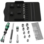 Grzechotka Zyklop Speed 1/4" z przełącznikiem zmiany kierunku pracy w zestawie z bitami i kluczami nasadowymi 8100 SA 6 Wera