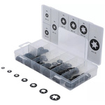 Asortyment podkładek zaciskowych / podkładek zabezpieczających M3-M12 340 szt., BGS 74414