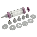 Strzykawka do dekorowania/prasa do ciastek, plastikowa, 6 końcówek FACKELMANN