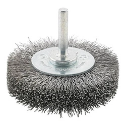 Szczotka tarczowa trzpieniowa, drut falisty, stalowy 50x6x mm FORMAT