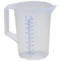 Przezroczysty dzbanek z miarką 2 l z polipropylenu do cieczy technicznych i chemikaliów Hunersdorff