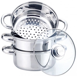 Stalowy garnek do gotowania na parze, Ø20 cm, pojemność 3,1 l, zestaw 5 elementów KINGHoff