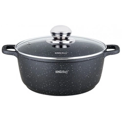 Garnek z powłoką marmurową Ø16 cm, pojemność 1,3 l, czarny KINGHoff