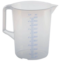 Przezroczysty dzbanek z miarką 5 l z polipropylenu do cieczy technicznych i chemikaliów Hunersdorff