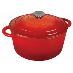Garnek żeliwny z pokrywą Ø21 cm, pojemność 2,4 l czerwony KINGHoff