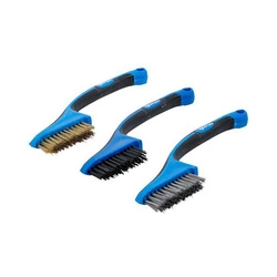 Zestaw 3 mini-szczotek drucianych - nylon, mosiądz, stal szlachetna 165 mm (9314) BGS