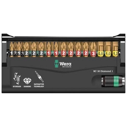Zestaw bitów BiTorsion z uchwytem Rapidator Bit-Check 30 Diamond 1  Wera