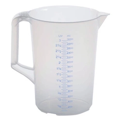 Przezroczysty dzbanek z miarką 3 l z polipropylenu do cieczy technicznych i chemikaliów Hunersdorff