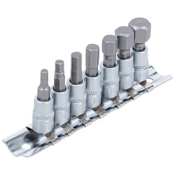 Zestaw nasadek z bitem, imbus 6,3mm 1/4" gniazdo sześciokątne 4-12mm 7 szt. (2161) BGS