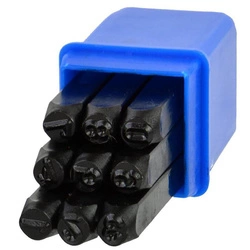 Numeratory do wybijania cyfr 5 mm, stal węglowa, 9 elementów, G01807 GEKO