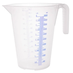 Przezroczysty dzbanek z miarką 5 l z polipropylenudo olejów i kwasów PRESSOL