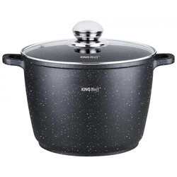 Garnek z powłoką marmurową Ø24 cm, pojemność 6,2 l, czarny KINGHoff