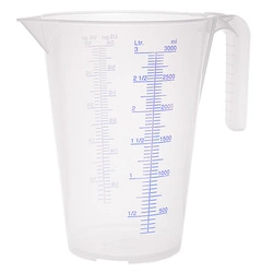 Przezroczysty dzbanek z miarką 3 l z polipropylenudo olejów i kwasów PRESSOL