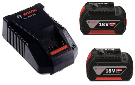 2x akumulator 18V 4,0Ah + ładowarka AL1860CV BOSCH